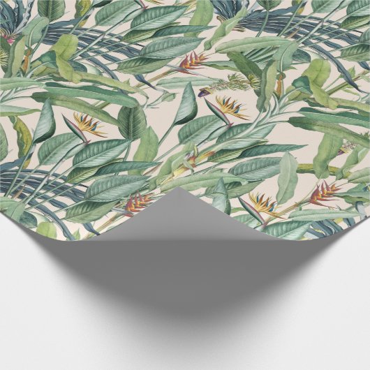 Grüner Tropischer Dschungel Banana Tree Strelitzia Geschenkpapier (Ecke)