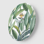 Grüner Tropischer Dschungel Banana Tree Strelitzia Große Wanduhr (Winkel)