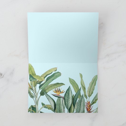 Grüner Tropischer Dschungel Banana Tree Strelitzia Karte (Innenseite)