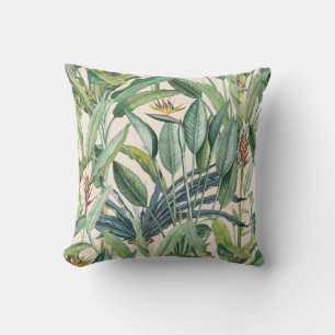 Grüner Tropischer Dschungel Banana Tree Strelitzia Kissen
