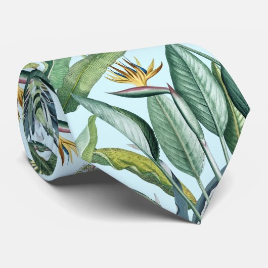 Grüner Tropischer Dschungel Banana Tree Strelitzia Krawatte (Gerollt)