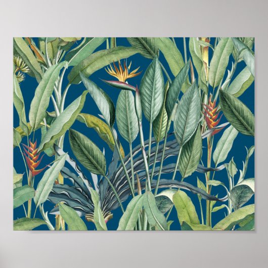 Grüner Tropischer Dschungel Banana Tree Strelitzia Poster (Vorne)