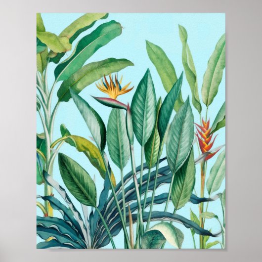 Grüner Tropischer Dschungel Banana Tree Strelitzia Poster (Vorne)