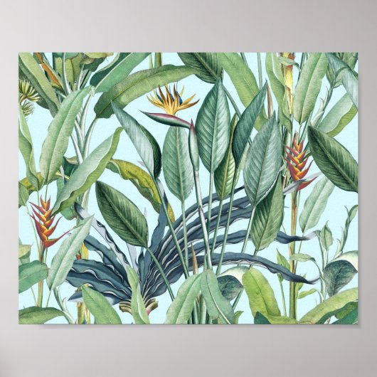 Grüner Tropischer Dschungel Banana Tree Strelitzia Poster (Vorne)