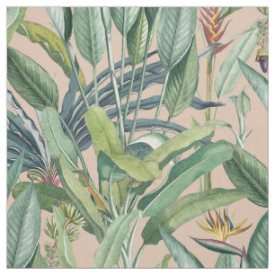 Grüner Tropischer Dschungel Banana Tree Strelitzia Stoff