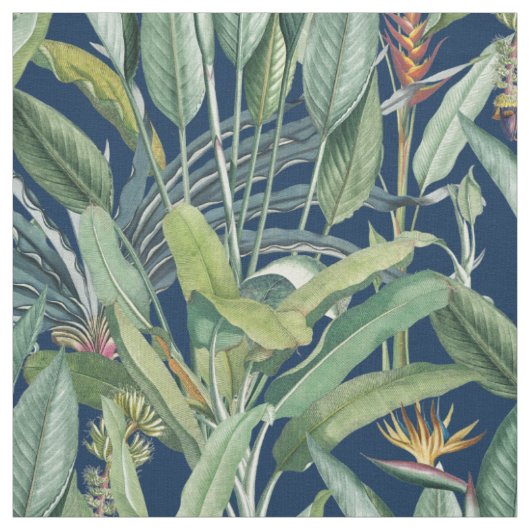 Grüner Tropischer Dschungel Banana Tree Strelitzia Stoff (Muster)