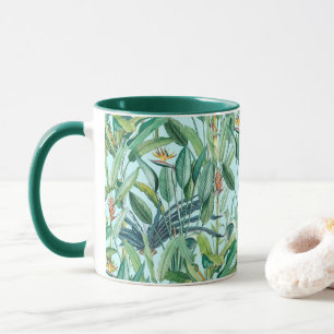 Grüner Tropischer Dschungel Banana Tree Strelitzia Tasse