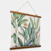 Grüner Tropischer Dschungel Banana Tree Strelitzia Wandteppich Mit Holzrahmen (Gewinkelt)