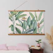 Grüner Tropischer Dschungel Banana Tree Strelitzia Wandteppich Mit Holzrahmen (Schlafzimmer)