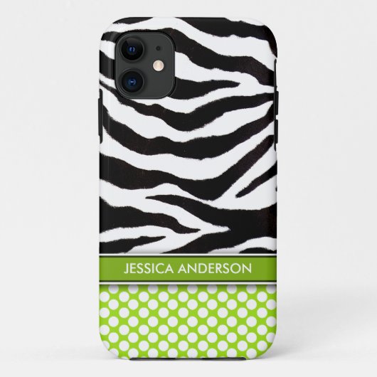 Grüner Tupfenzebra-Streifen iPhone 5 Kasten Case-Mate iPhone Hülle (Rückseite)