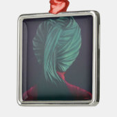 Grüner Turban Silbernes Ornament (Links)