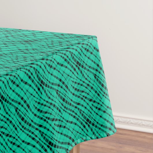 Grüner Türkis Tiger abstraktes Druckmuster Tischdecke (Beispiel)