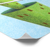 Grüner Turm und ein Briefträger. Poster (Ecke)