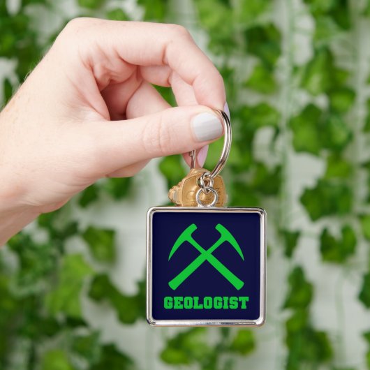 Grüner u. blauer Geologe-Schlüsselanhänger Schlüsselanhänger (Hand)