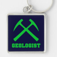 Grüner u. blauer Geologe-Schlüsselanhänger