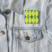 Grüner u. gelber Rauten-Marienkäfer Button (Beispiel)