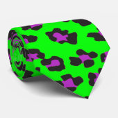 Grüner u. lila Leopard-Druck Krawatte (Gerollt)