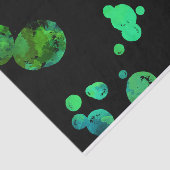 Grüner u. schwarzer NeonTupfen/Blasen Seidenpapier (Ausschnitt)