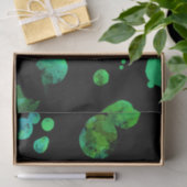 Grüner u. schwarzer NeonTupfen/Blasen Seidenpapier (Geschenk)