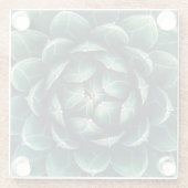 Grüner u. weißer Succulent Glasuntersetzer (Rückseite)