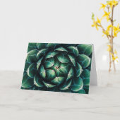Grüner u. weißer Succulent Karte (Gelbe Blume)