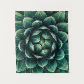 Grüner u. weißer Succulent Wandteppich (Vorderseite)