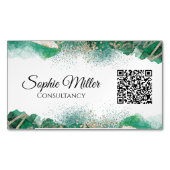 Grüner und Abstrakter QR-Code Magnetische Visitenkarte (Vorderseite)