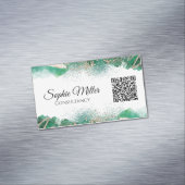 Grüner und Abstrakter QR-Code Magnetische Visitenkarte (Beispiel)
