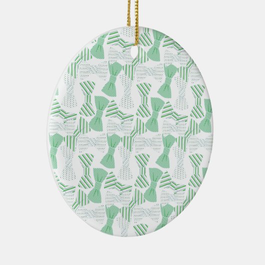 Grüner und blauer Bogen-Krawatten-Entwurf BOWTIES Keramik Ornament (Rechts)