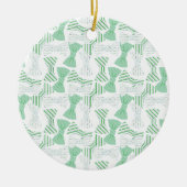 Grüner und blauer Bogen-Krawatten-Entwurf BOWTIES Keramik Ornament (Vorne)