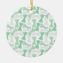 Grüner und blauer Bogen-Krawatten-Entwurf BOWTIES Keramik Ornament