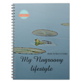 Grüner und blauer Frosch, der in das dritte Alter  Notizblock (Vorderseite)