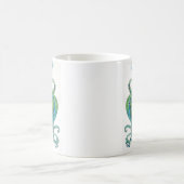 Grüner und Blauer Kraken Kaffeetasse (Mittel)