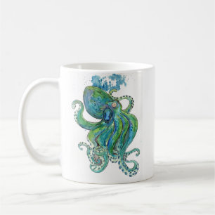 Grüner und Blauer Kraken Kaffeetasse