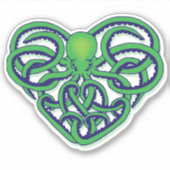 Grüner und blauer Stammpuls Octopus Tattoo Design  Aufkleber (Vorderseite)