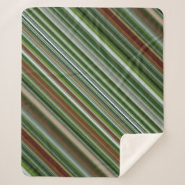 Grüner und brauner Streifen Sherpadecke