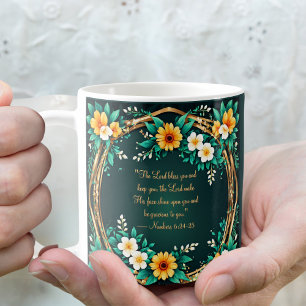 Grüner und floraler Kranz Morgen-Segen-Tasse Kaffeetasse