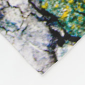 Grüner und gelber Abstrakter Baum Fleecedecke (Ecke)