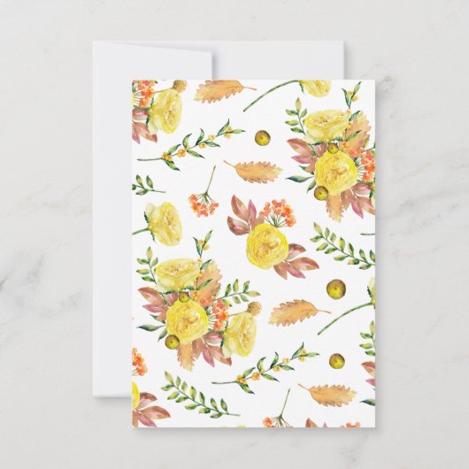 Grüner und gelber Blumenreath Einladung zum Geburt (Rückseite)