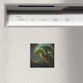 Grüner und gelber Drache Magnet (In Situ (Geschirrspüler))
