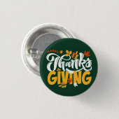 Grüner und gelber Erntedank-Pin-Button Button (Vorne & Hinten)