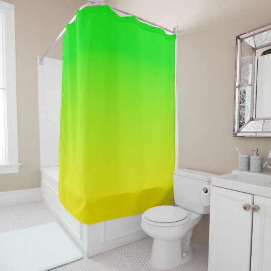 Grüner und gelber Neonverlauf Duschvorhang (Beispiel)