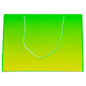 Grüner und gelber Neonverlauf Große Geschenktüte (Vorderseite)