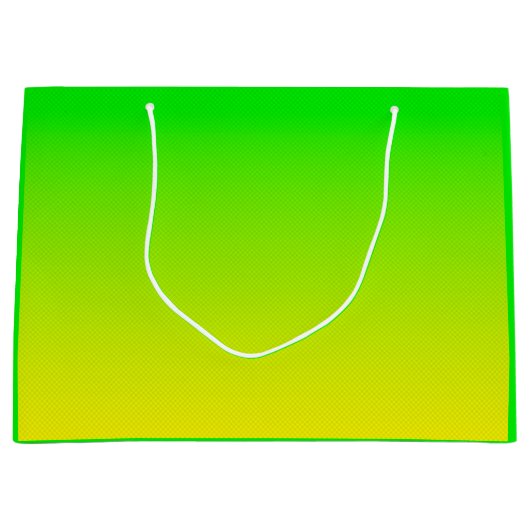 Grüner und gelber Neonverlauf Große Geschenktüte (Vorderseite)
