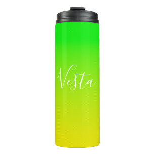 Grüner und gelber Neonverlauf Thermosbecher