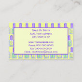 Grüner und gelber polnischer Nagelsalon Visitenkarte (Rückseite)