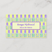 Grüner und gelber polnischer Nagelsalon Visitenkarte (Vorderseite)