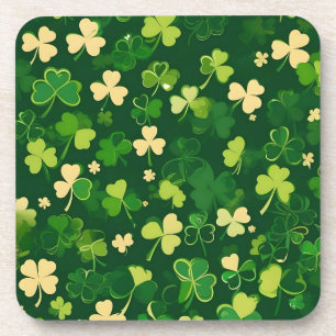 Grüner und gelber St. Patrick's Day Shamrock Getränkeuntersetzer