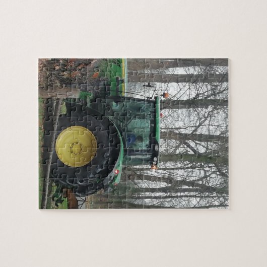Grüner und gelber Traktor Puzzle (Horizontal)