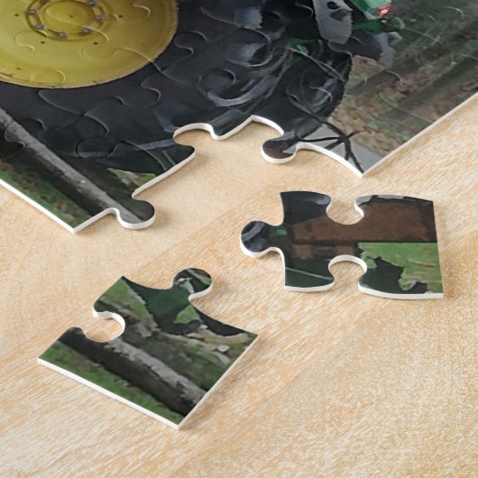 Grüner und gelber Traktor Puzzle (Seite)